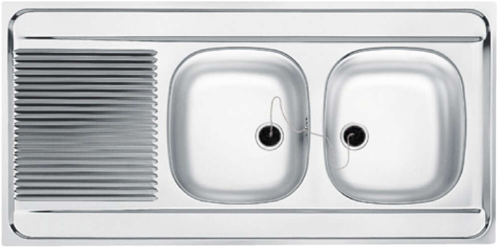 Image du produit EVIER INOX MAN 721 2CUVES/EGOUT 1200x600