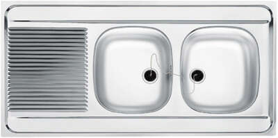 Image du produit EVIER INOX MAN 721 2CUVES/EGOUT 1200x600