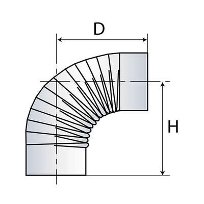 Image du produit COUDE 90&deg; PLISSE INOX SOI
