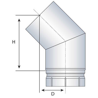 Image du produit COUDE 45&deg;A SEGMENT EMAILLE BOIS
