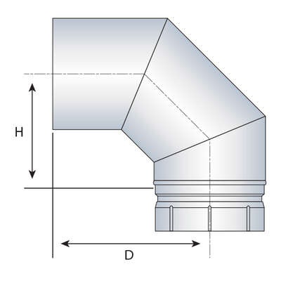 Image du produit COUDE 90&deg;A SEGMENT EMAILLE BOIS