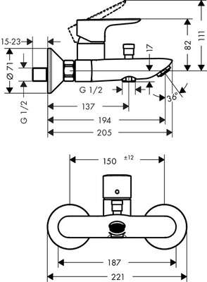 Image du produit MITIGEUR BAIN/DOUCHE TALIS E