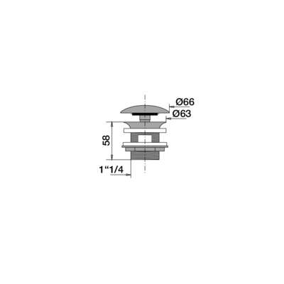 Image du produit BONDE LAVABO/VASQUE DIGICLIC H.58mm