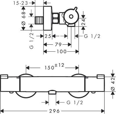 Image du produit MITIGEUR DOUCHE ECOSTAT 1001CL THERMOSTATIQUE
