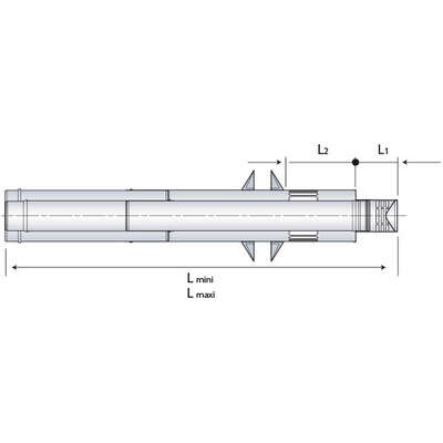 Image du produit TERMINAL HORIZONTAL REGLABLE 80-125E.I INOX DUALIS E.I