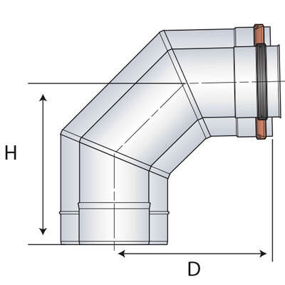 Image du produit COUDE A 87&deg;  80-125  DUALIS E.I EC 87&deg; 80 E.I/9999
