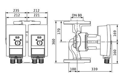 Image du produit CIRCUL. YONOS MAXO DOUBLE 80/0,5-6 PN10 DN80 360mm