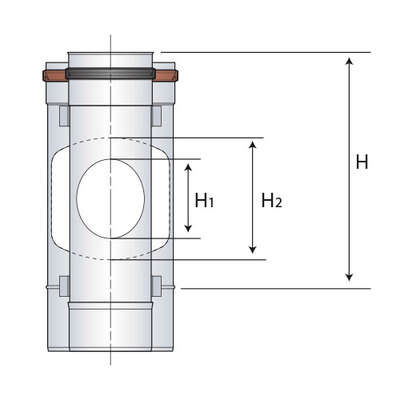 Image du produit ELEMENT DROIT VISITE L 450 MM  80-125 E.I  -- DUALIS E.I