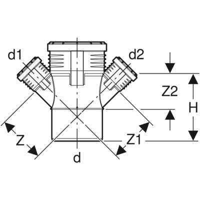 Image du produit EMBRANCHEMENT 2 DEPARTS 45&deg; D.90/50 Silent PP