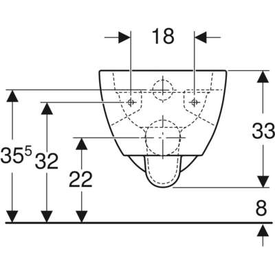 Image du produit CUVETTE WC SUSPENDUE RENOVA SEMI-CARENE RIMFREE