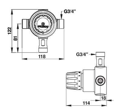 Image du produit MITIGEUR CENTRALISE 3/4 PRESTOTHERM 55L