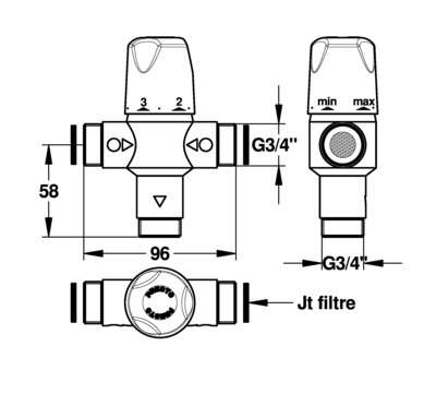Image du produit REGULATEUR THERMOSTATIQUE SECURITE 30 &agrave; 65&deg;C