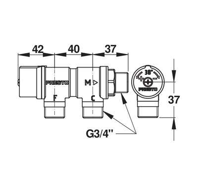 Image du produit REGULATEUR THERMOSTATIQUE 3/4" ENTREE PARALLELE