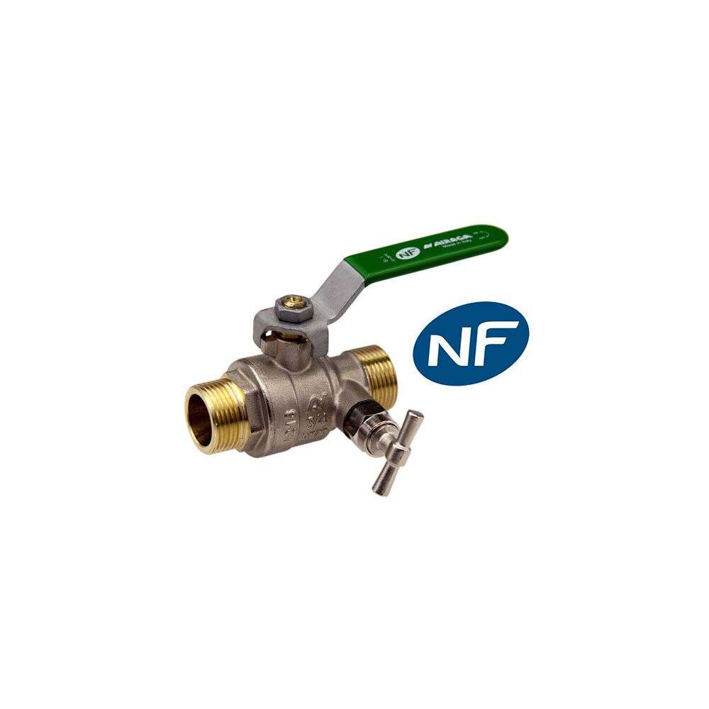 Image du produit VANNE SPHERE NF MALE / MALE &Agrave; PURGE POIGNEE