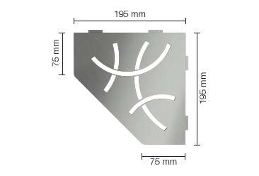 Image du produit TABLETTE CURVE E-S2 195x195mm ACIER INOX BROSSE