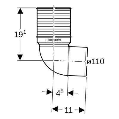 Image du produit COUDE 87,5&deg; RACC. WC&nbsp;D.110 Silent-PP