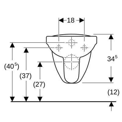 Image du produit CUVETTE SUSPENDU A FOND CREUX VITALIS RALLONGE