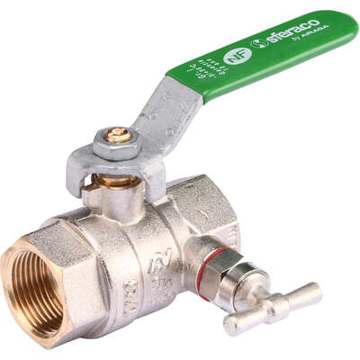Image du produit VANNE SPHERE NF FEMELLE / FEMELLE &Agrave; PURGE POIGNEE
