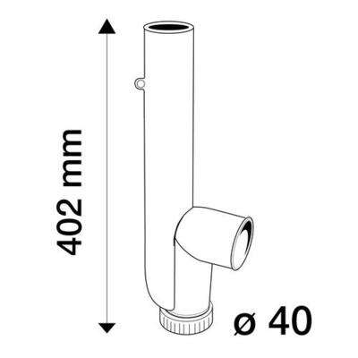 Image du produit SIPHON M.A.L D.40 BLANC HORIZONTAL