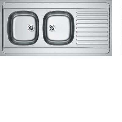 Image du produit EVIER INOX MAN 721 2CUVES/EGOUT 1200x600