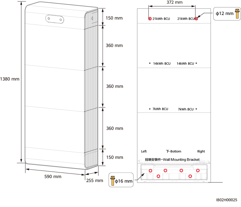 Image du produit SUPPORT MURAL BATTERIE 7KW