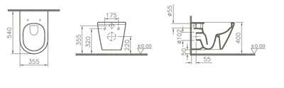 Image du produit PACK WC SUSPENDU SANS BRIDE 54 VITRA FLUSH INTEGRA