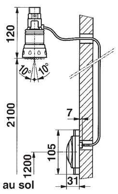 Image du produit ROBINET DOUCHE DL 300 S ENCASTREE OU TRAVERSEE DE CLOISON