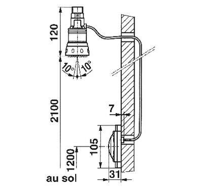 Image du produit ROBINET DOUCHE DL 300 S ENCASTREE OU TRAVERSEE DE CLOISON
