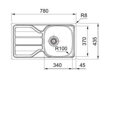 Image du produit EVIER A ENCASTRER FLN 611-78/44 INOX