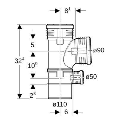 Image du produit EMBRANCHEMENT COMBINE 87,5&deg; AVEC DEPART COUDE