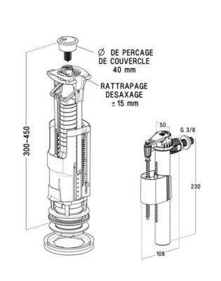 Image du produit MECANISME DOUBLE VOLUME 3V302