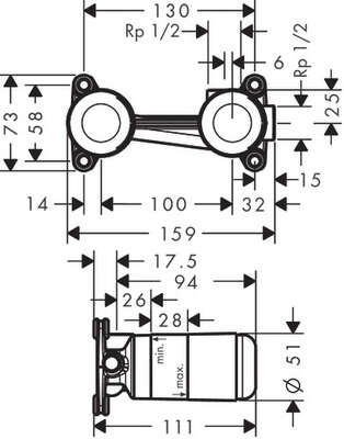 Image du produit CORPS D'ENCASTREMENT POUR MITIGEUR LAVABO