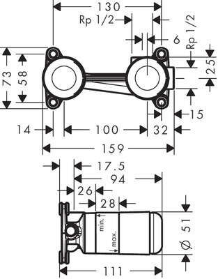 Image du produit CORPS D'ENCASTREMENT POUR MITIGEUR LAVABO