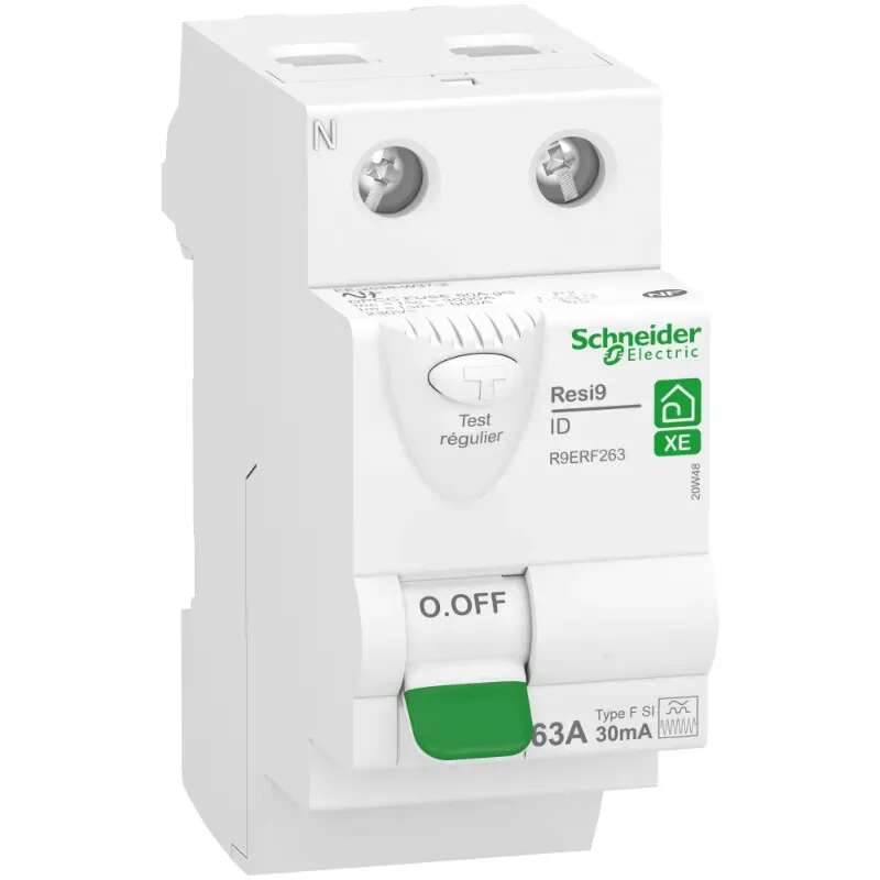Image du produit INTER DIFFERENTIEL 2P 63 30mA TYPE F ALIM BAS
