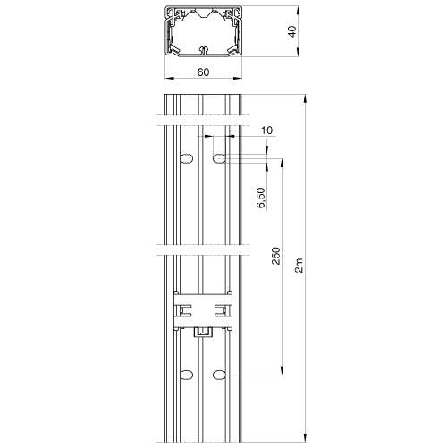 Image du produit GOULOTTE DE DITRIBUTION (2M) 40X60 IK10 RAL 9010