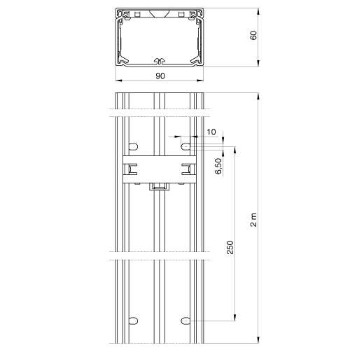 Image du produit GOULOTTE DE DITRIBUTION (2M) 60X110  IK10 RAL 9010