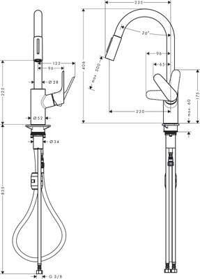 Image du produit MITIGEUR EVIER 240 FOCUS M41 DOUCHETTE