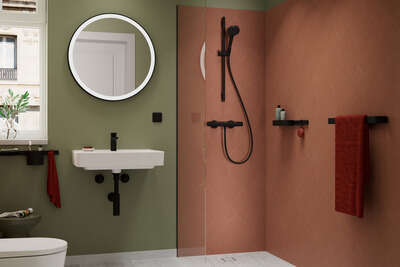 Image du produit ENSEMBLE ACCESSOIRES BAIGNOIRE WALLSTORIS NOIR MAT