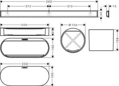 Image du produit ENSEMBLE ACCESSOIRES SALLE DE BAIN NOIR MAT WALLSTORIS