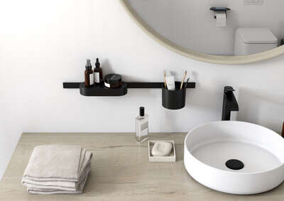 Image du produit ENSEMBLE ACCESSOIRES SALLE DE BAIN NOIR MAT WALLSTORIS