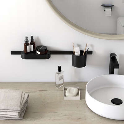 Image du produit ENSEMBLE ACCESSOIRES SALLE DE BAIN NOIR MAT WALLSTORIS