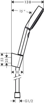 Image du produit SET DOUCHETTE PULSIFY 105 3JET + FLEXIBLE 160cm + SUPPORT PO