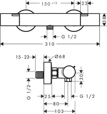 Image du produit MITIGEUR DOUCHE ECOSTAT FINE THERMOSTATIQUE