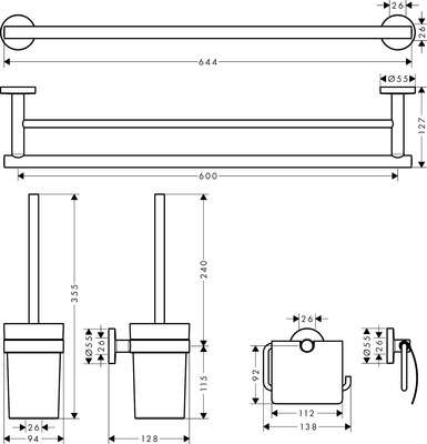 Image du produit ENSEMBLE D'ACCESSOIRES POUR SALLE DE BAIN CHROME