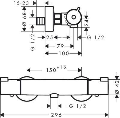 Image du produit MITIGEUR DOUCHE ECOSTAT 1001CL THERMOSTATIQUE