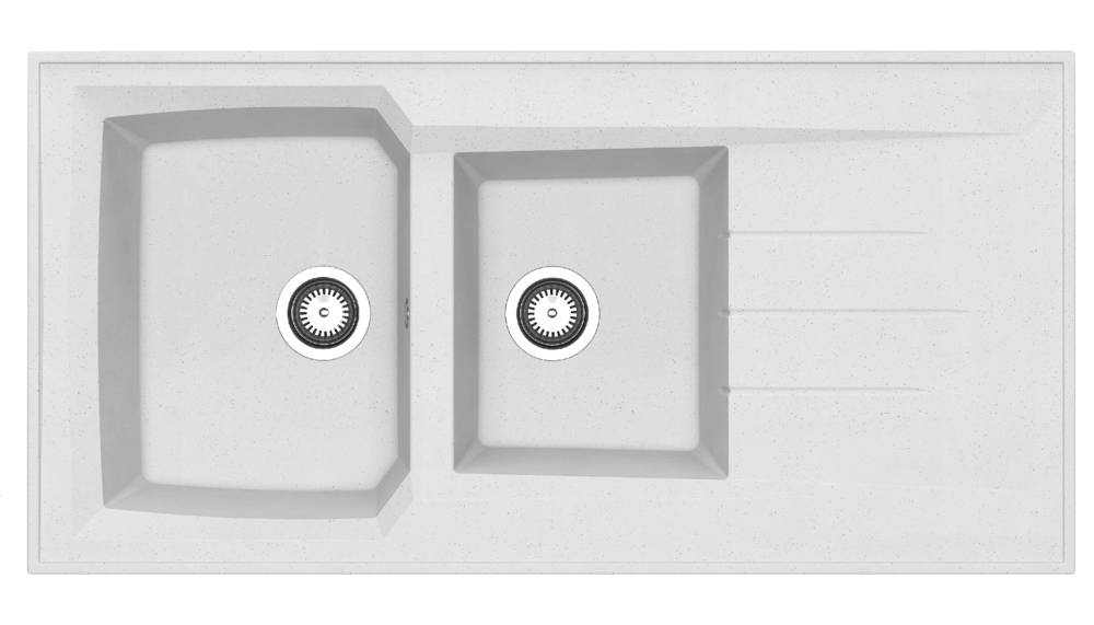 Image du produit EVIER A POSER MONTREAL  2 CUVES 1200 x 600 x 30 mm