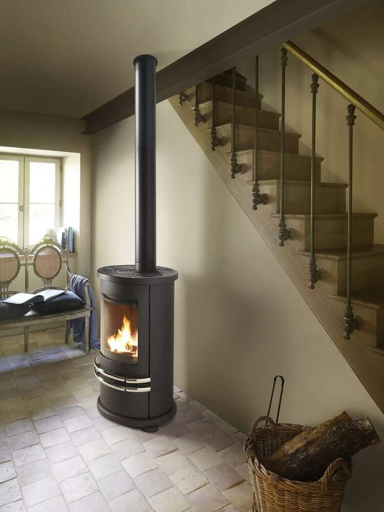 Image du produit POELE A BOIS ORTENSE CHROME ETANCHE 8kW