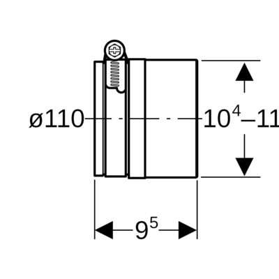 Image du produit MANCHON TRANSITION FONTE D.104-110 Silent PP
