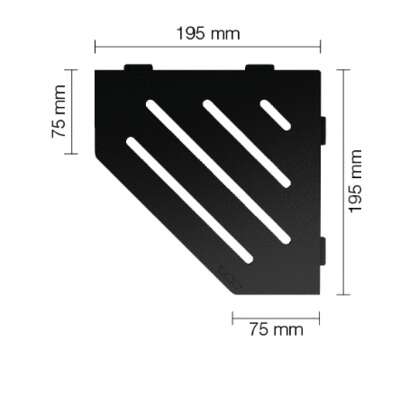 Image du produit TABLETTE CURVE E-S2 195X195mm noir mat