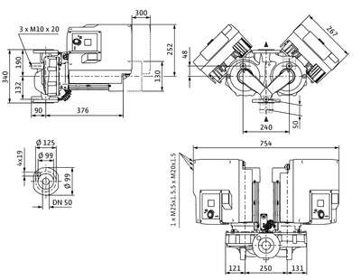 Image du produit Pompe monobloc Yonos GIGA2.0-D 50/1-25/4,0